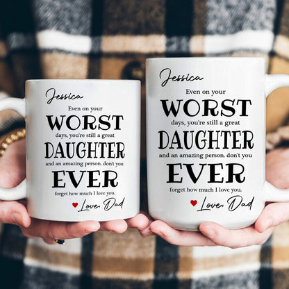 Funny Gift For Family, Friend, Worst Daughter, Son Ever - Personalized Mug