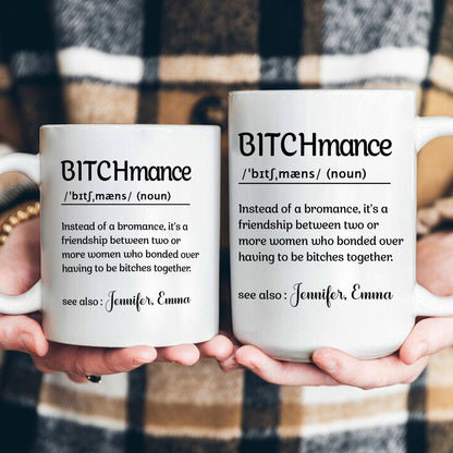 Funny Mug - B!tchmance - Exchange Gifts, Elephant Gift For Friends - Personalized Mug