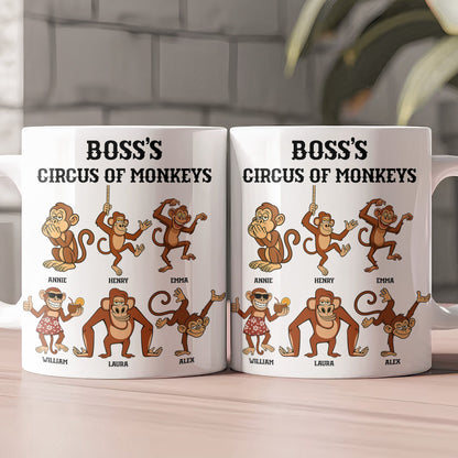 Funny Mug - Boss's Circus Of Monkeys - Christmas Exchange Gifts For Boss - Personalized Mug