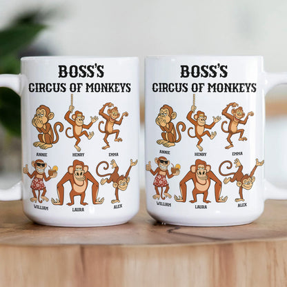 Funny Mug - Boss's Circus Of Monkeys - Christmas Exchange Gifts For Boss - Personalized Mug