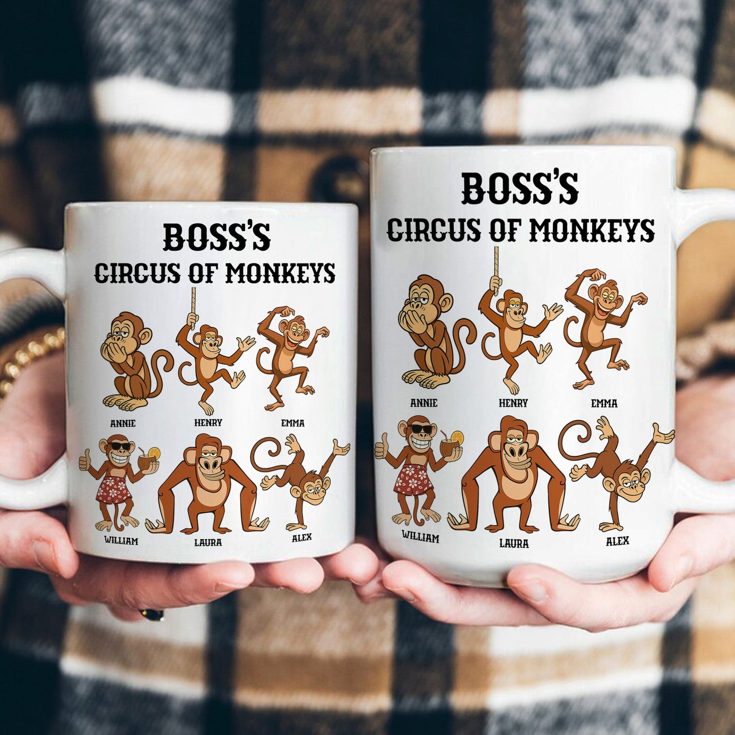 Funny Mug - Boss's Circus Of Monkeys - Christmas Exchange Gifts For Boss - Personalized Mug