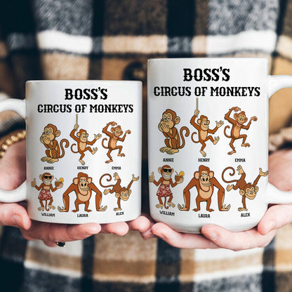 Funny Mug - Boss's Circus Of Monkeys - Christmas Exchange Gifts For Boss - Personalized Mug