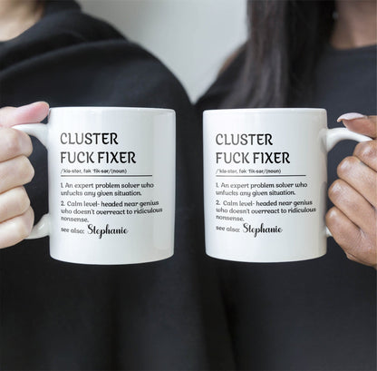 Ceramic Mug With Funny Problem Solver Quote, Personalized One Of A Kind Gift for Friends or Coworkers, Daily Coffee Humor