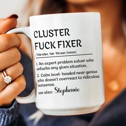 Ceramic Mug With Funny Problem Solver Quote, Personalized One Of A Kind Gift for Friends or Coworkers, Daily Coffee Humor