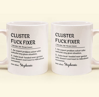 Ceramic Mug With Funny Problem Solver Quote, Personalized One Of A Kind Gift for Friends or Coworkers, Daily Coffee Humor