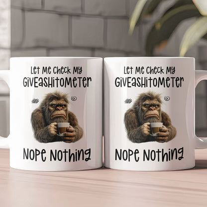 Funny Mug - Let Me Check My Giveashitometer Nope Nothing - Exchange Gift, Gag Gifts For Coworkers - Mug