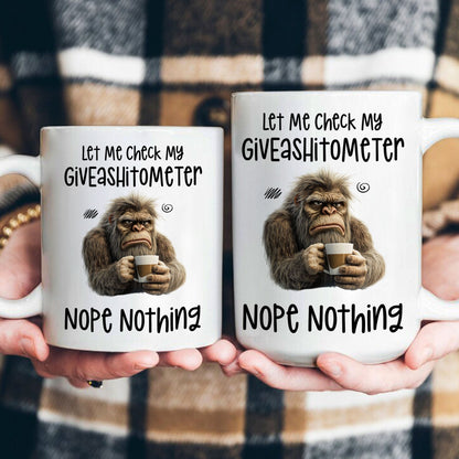 Funny Mug - Let Me Check My Giveashitometer Nope Nothing - Exchange Gift, Gag Gifts For Coworkers - Mug
