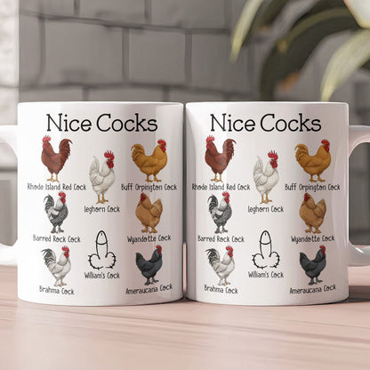 Funny Mug - Nice Cocks - Funny Bulk Gifts, Exchange Gift For Husband, Bf, Coworkers - Personalized Mug