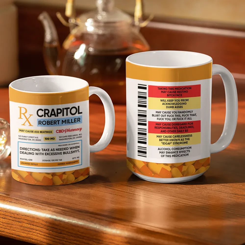 Funny Fukitol Rx Prescription - Personalized White Edge-to-Edge Mug