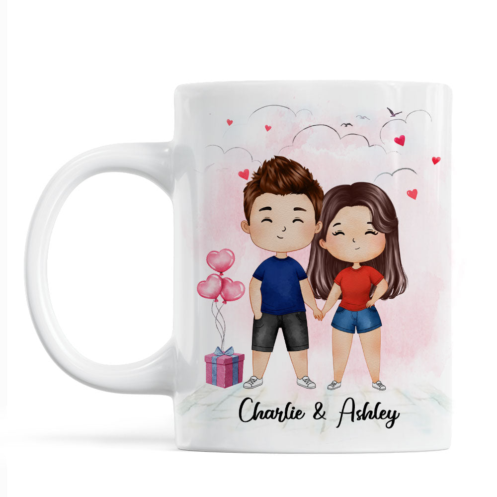 Watercolor Couple Kissing Valentine's Day Gift For Him For Her Personalized Mug