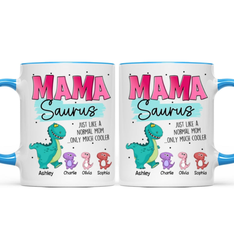 Grandmasaurus Mamasaurus Cute Dinosaurs Mother's Day Gift For Mom Grandma Personalized Mug