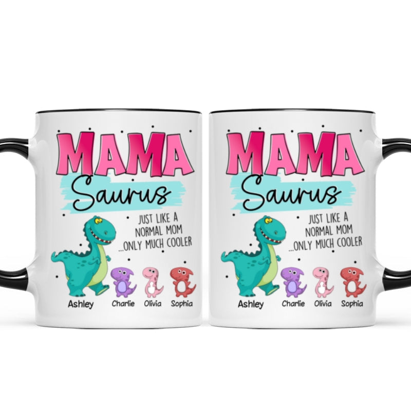 Grandmasaurus Mamasaurus Cute Dinosaurs Mother's Day Gift For Mom Grandma Personalized Mug