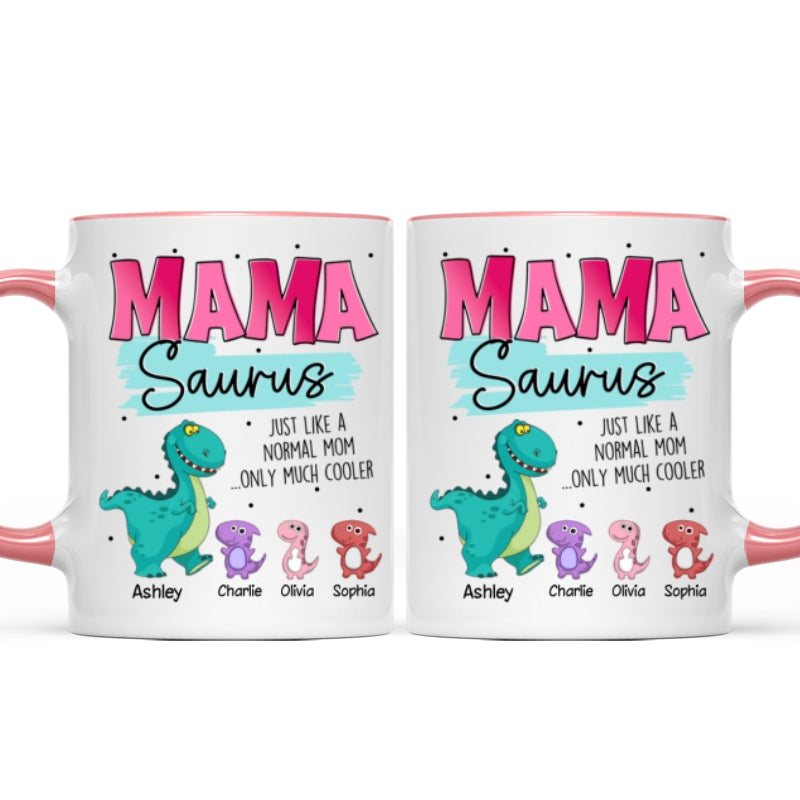 Grandmasaurus Mamasaurus Cute Dinosaurs Mother's Day Gift For Mom Grandma Personalized Mug