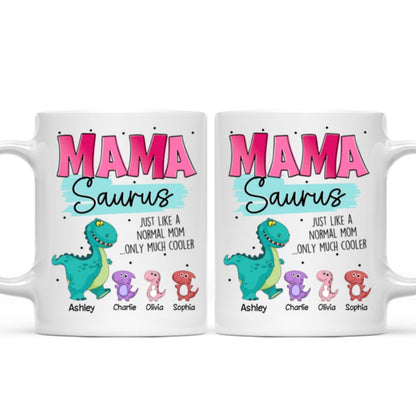 Grandmasaurus Mamasaurus Cute Dinosaurs Mother's Day Gift For Mom Grandma Personalized Mug