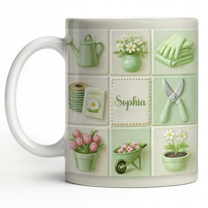 Celebrate Your Love For Gardening With Gardening Tools And Flowers - Personalized Custom Coffee Mug - GAR032_MG