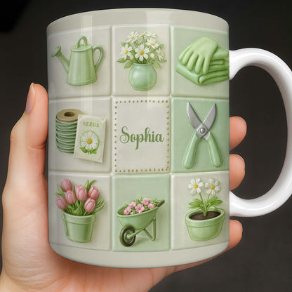 Celebrate Your Love For Gardening With Gardening Tools And Flowers - Personalized Custom Coffee Mug - GAR032_MG