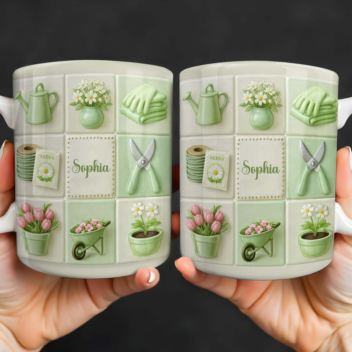 Celebrate Your Love For Gardening With Gardening Tools And Flowers - Personalized Custom Coffee Mug - GAR032_MG