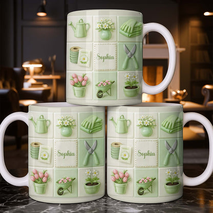 Celebrate Your Love For Gardening With Gardening Tools And Flowers - Personalized Custom Coffee Mug - GAR032_MG