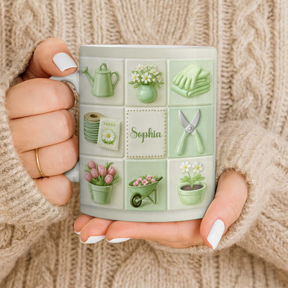 Celebrate Your Love For Gardening With Gardening Tools And Flowers - Personalized Custom Coffee Mug - GAR032_MG