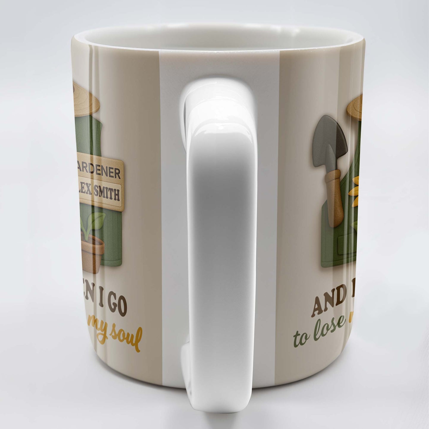 And Into The Garden I Go To Lose My Mind And Find My Soul, Gardening Tools - Personalized Custom Coffee Mug - GARD001_MG