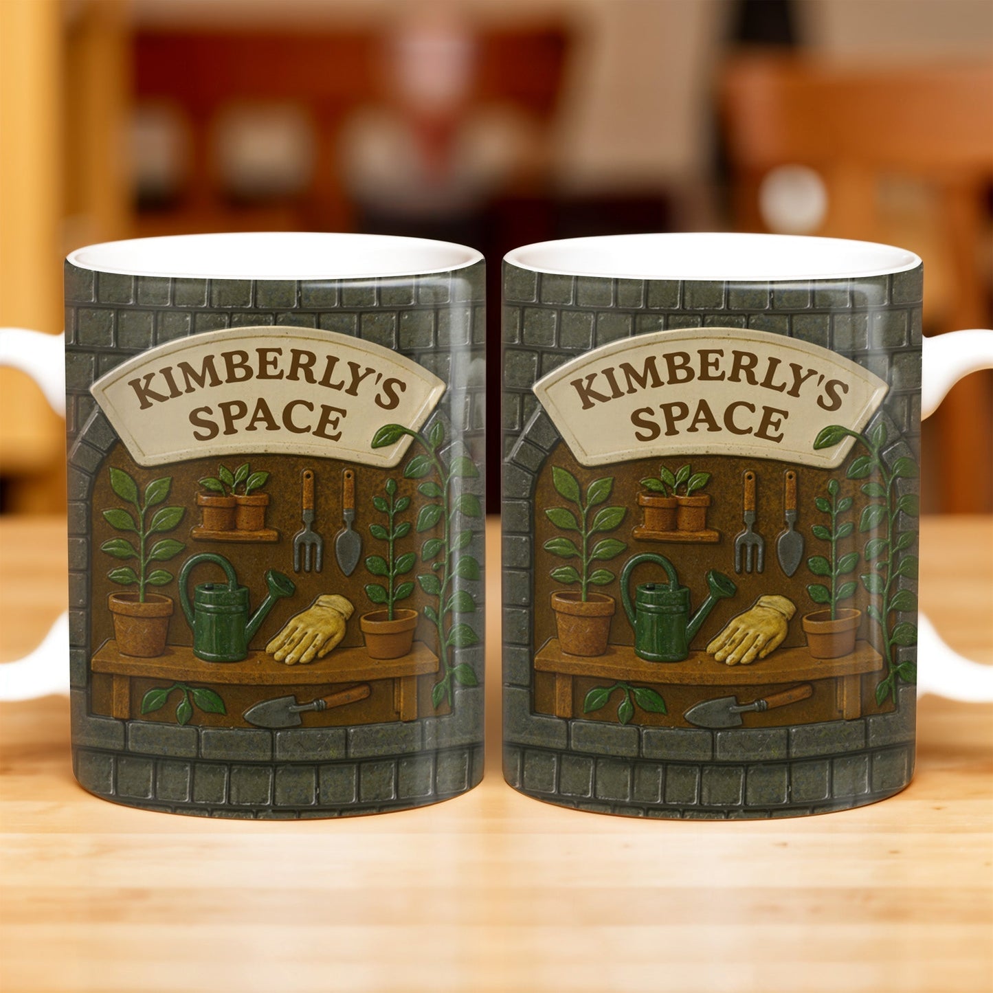 Kimberly's Space, Gardening Tools and Plants - Personalized Custom Coffee Mug - GARD002_MG