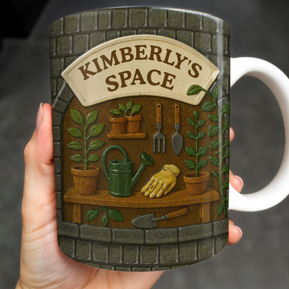 Kimberly's Space, Gardening Tools and Plants - Personalized Custom Coffee Mug - GARD002_MG
