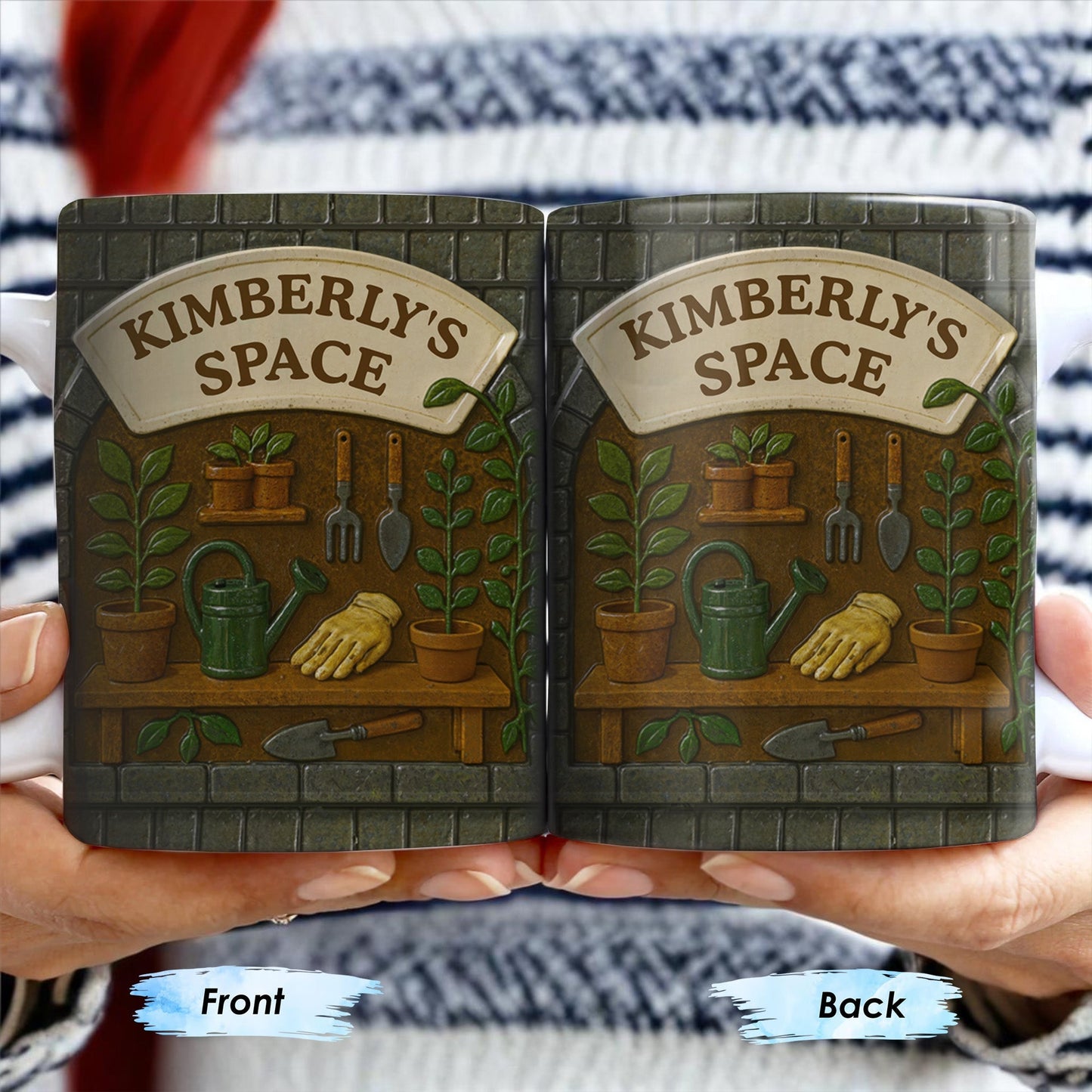 Kimberly's Space, Gardening Tools and Plants - Personalized Custom Coffee Mug - GARD002_MG