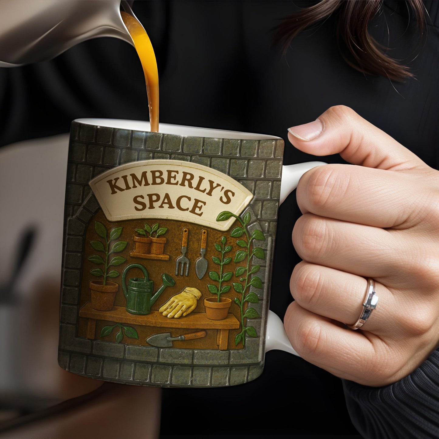 Kimberly's Space, Gardening Tools and Plants - Personalized Custom Coffee Mug - GARD002_MG