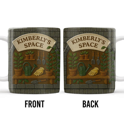 Kimberly's Space, Gardening Tools and Plants - Personalized Custom Coffee Mug - GARD002_MG