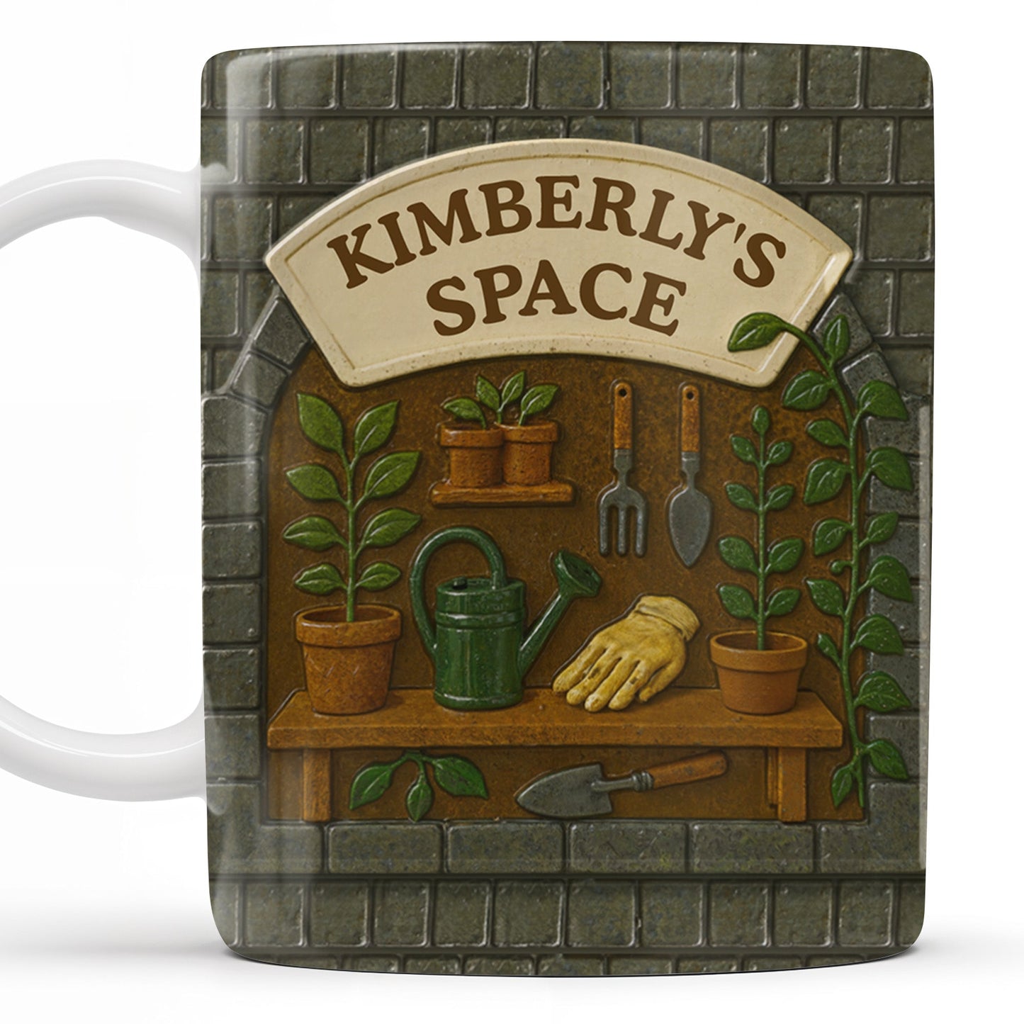 Kimberly's Space, Gardening Tools and Plants - Personalized Custom Coffee Mug - GARD002_MG