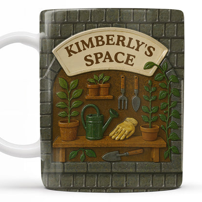 Kimberly's Space, Gardening Tools and Plants - Personalized Custom Coffee Mug - GARD002_MG