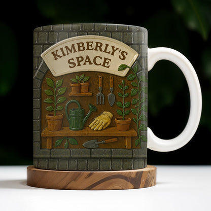 Kimberly's Space, Gardening Tools and Plants - Personalized Custom Coffee Mug - GARD002_MG