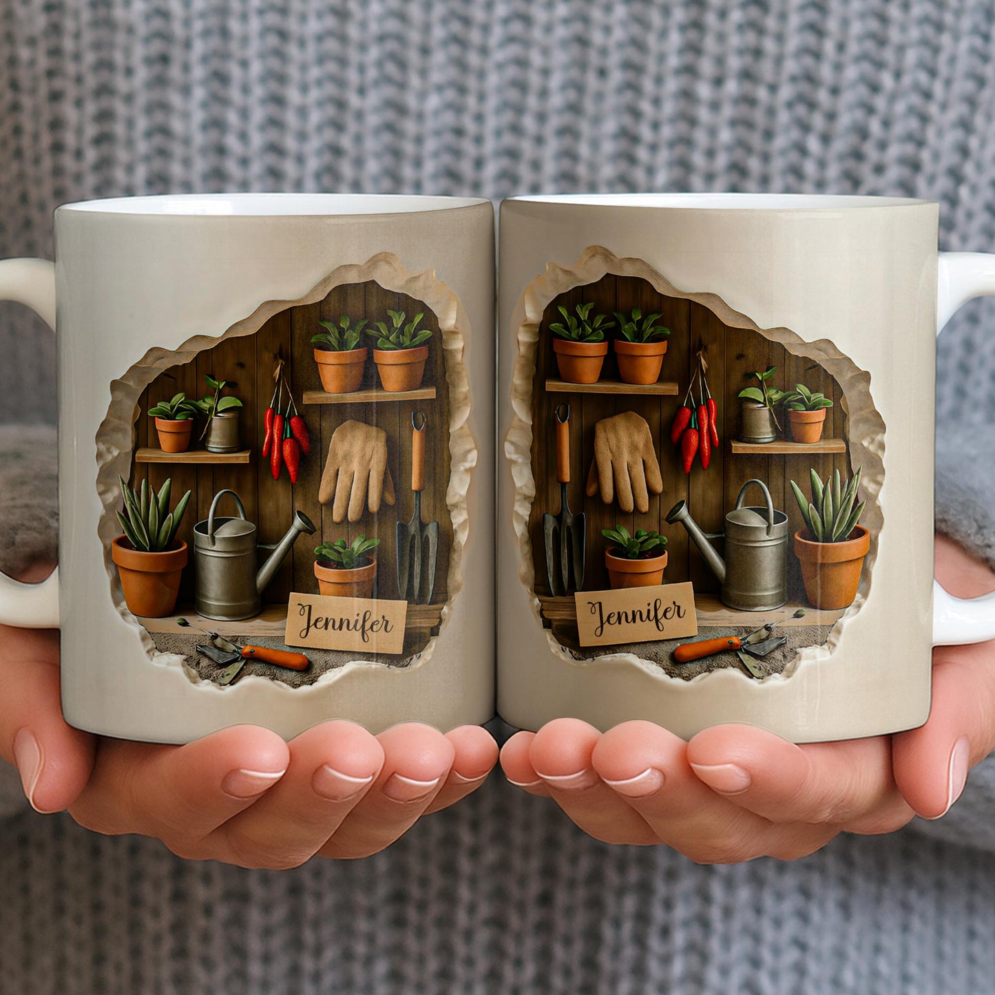Essential Gardening Tools And Plants Design - Personalized Custom Coffee Mug - GARD029_MG