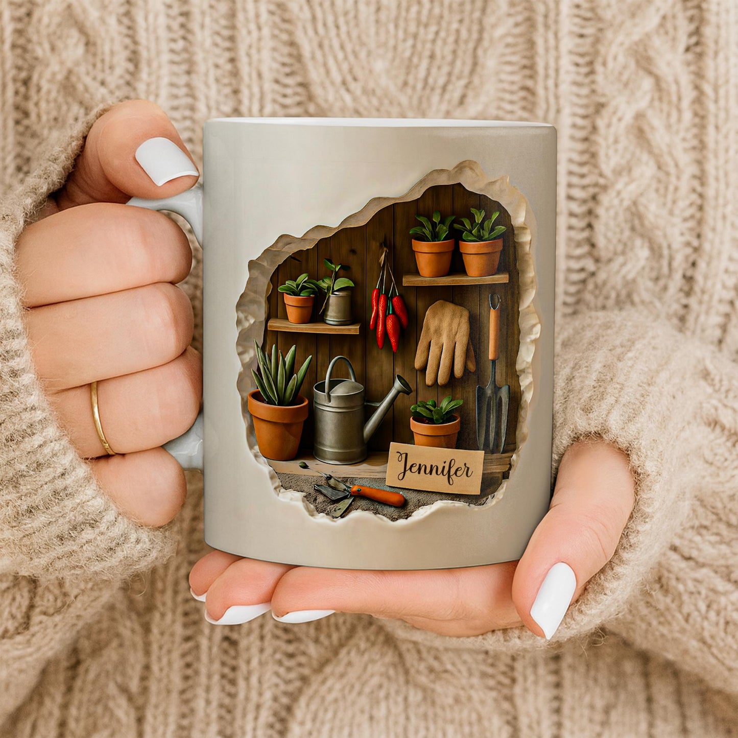Essential Gardening Tools And Plants Design - Personalized Custom Coffee Mug - GARD029_MG