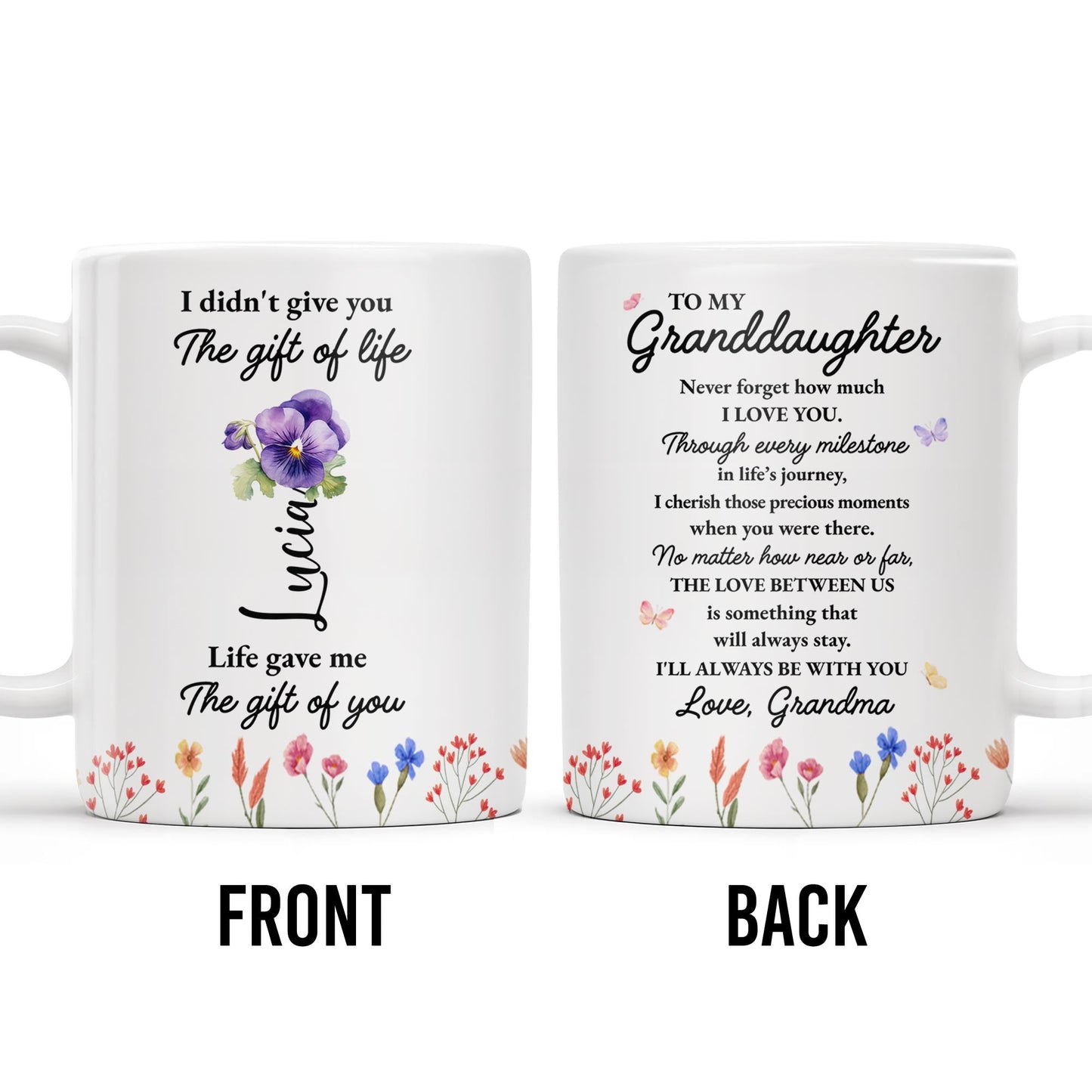 Gift Of Life And Love Between Grandma And Granddaughter - Personalized Custom Coffee Mug - GDT121_MG