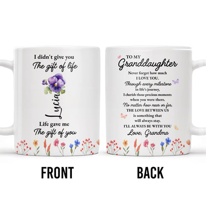 Gift Of Life And Love Between Grandma And Granddaughter - Personalized Custom Coffee Mug - GDT121_MG