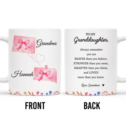 Braver, Stronger, Smarter, Loved Inspirational Quote With Bows And Hearts - Personalized Custom Coffee Mug - GDT180_MG