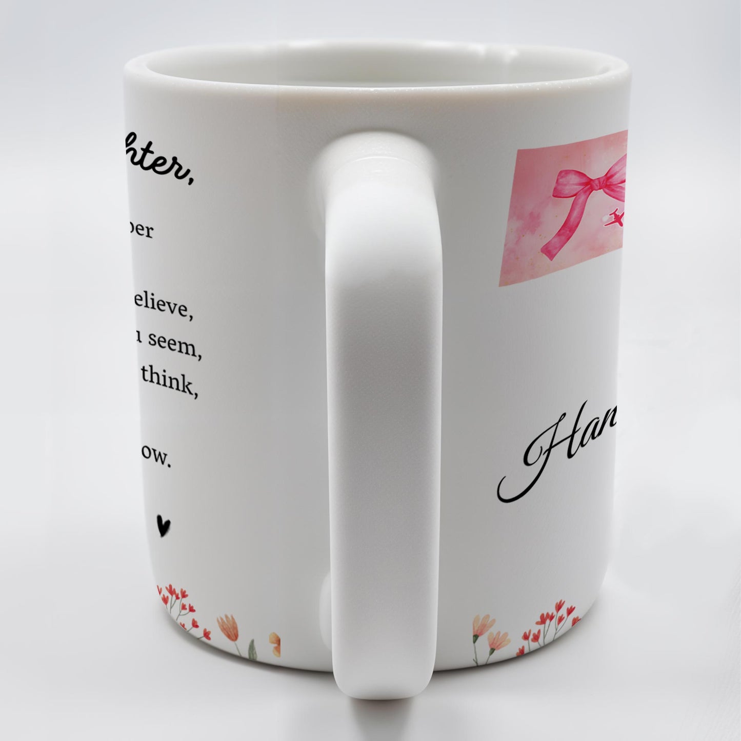 Braver, Stronger, Smarter, Loved Inspirational Quote With Bows And Hearts - Personalized Custom Coffee Mug - GDT180_MG