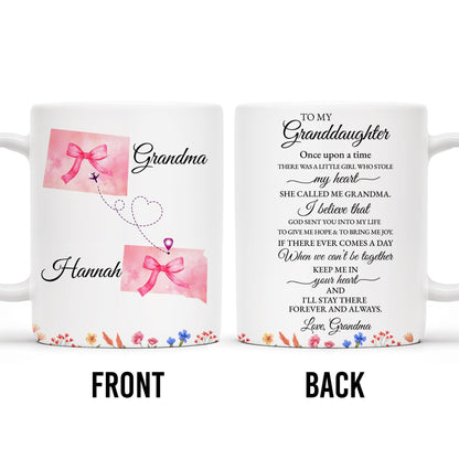 Grandmother To Granddaughter Heartfelt Love Message With Ribbon And Floral Elements - Personalized Custom Coffee Mug - GDT184_MG