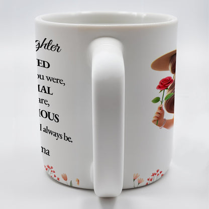 Loved Special Precious Granddaughter, Flowers & Hat Design - Personalized Custom Coffee Mug - GDT198_MG