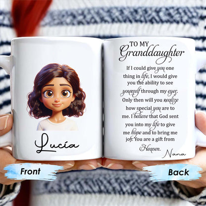 Gift From Heaven, Special Message For Granddaughter - Personalized Custom Coffee Mug - GDT199_MG