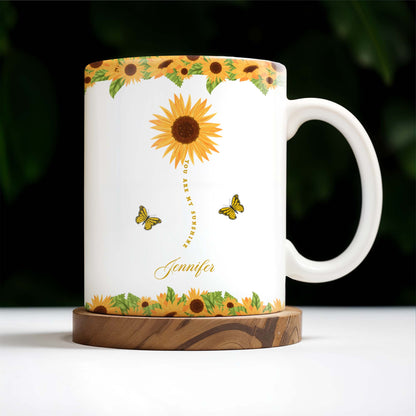 Sunflowers And Butterflies Grandmother To Granddaughter Message - Personalized Custom Coffee Mug - GDT212_MG