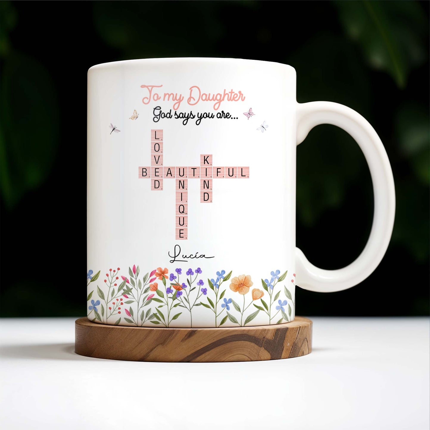 To My Daughter You Are Loved Beautiful Unique Kind - Personalized Custom Coffee Mug - GDT214_MG