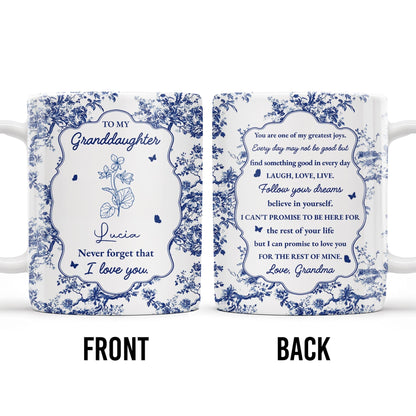 To My Granddaughter, You Are One Of My Greatest Joys, Floral Pattern - Personalized Custom Coffee Mug - GDT298_MG