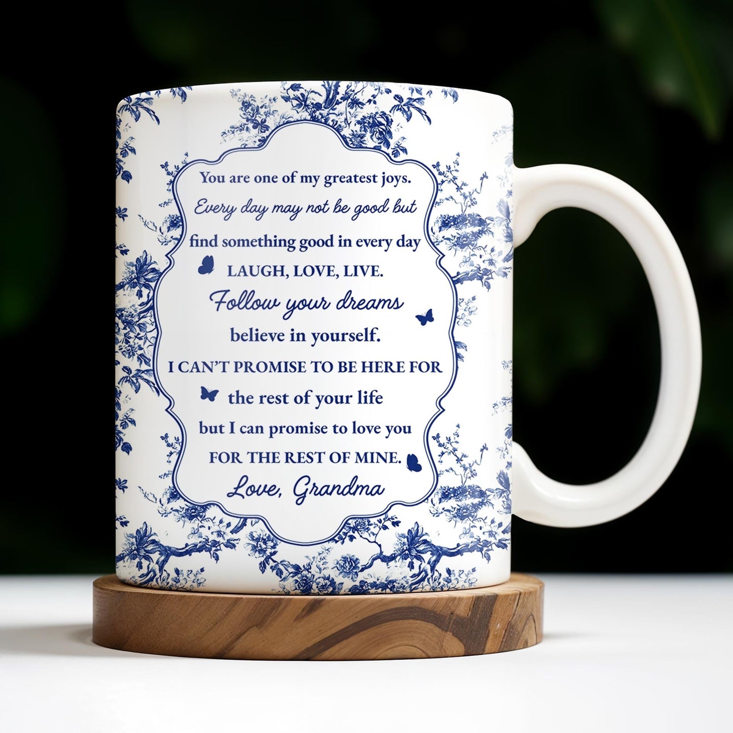 To My Granddaughter, You Are One Of My Greatest Joys, Floral Pattern - Personalized Custom Coffee Mug - GDT298_MG