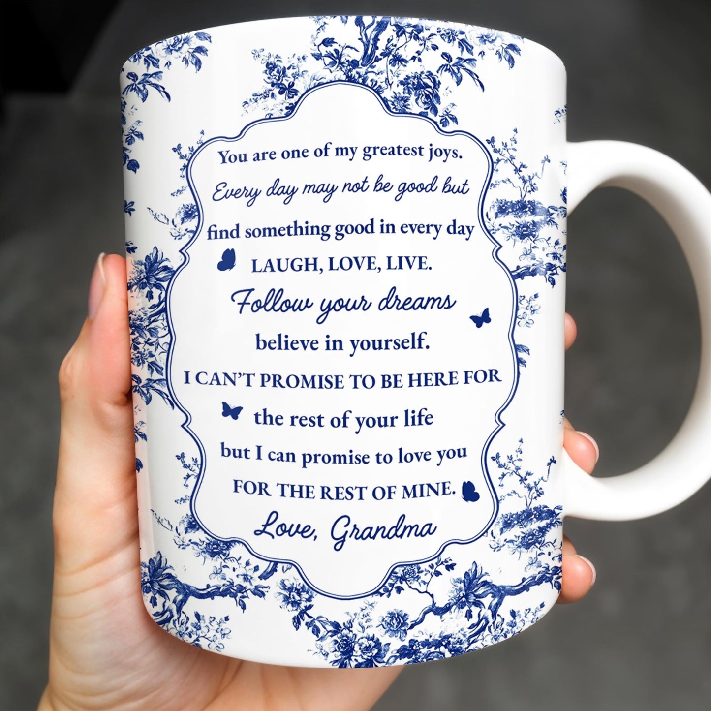 To My Granddaughter, You Are One Of My Greatest Joys, Floral Pattern - Personalized Custom Coffee Mug - GDT298_MG