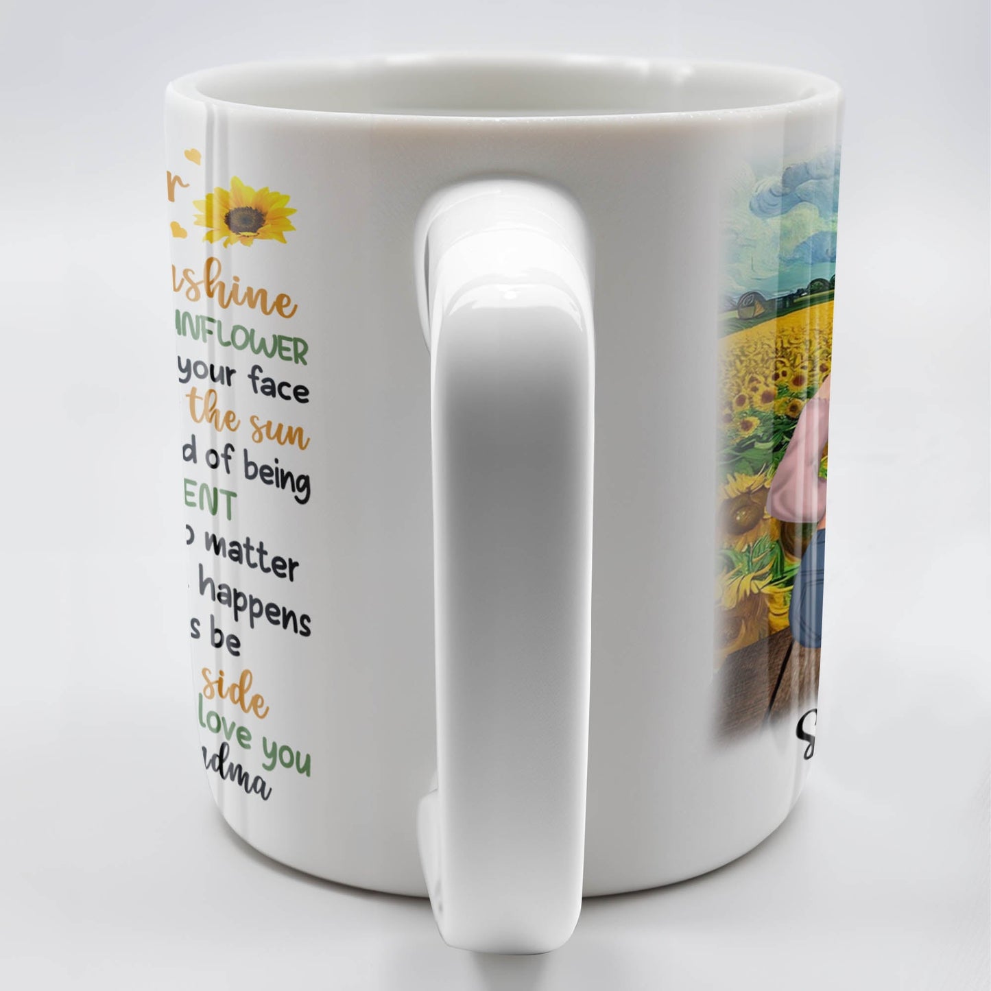 To My Granddaughter You Are My Sunshine Sunflower Mug - Personalized Custom Coffee Mug - GDT322_MG