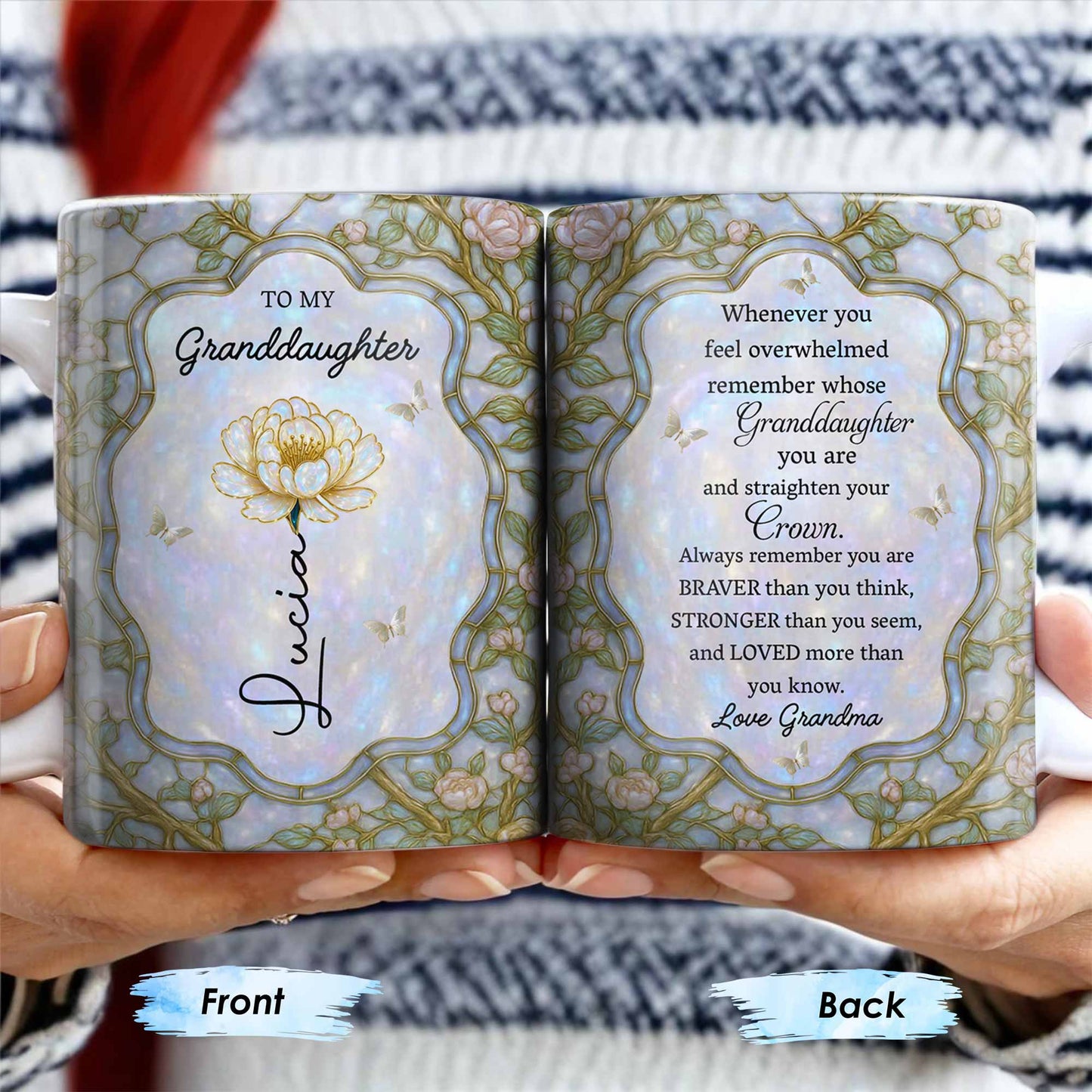 To My Granddaughter, Remember Your Strength And Love - Personalized Custom Coffee Mug - GDT378_MG