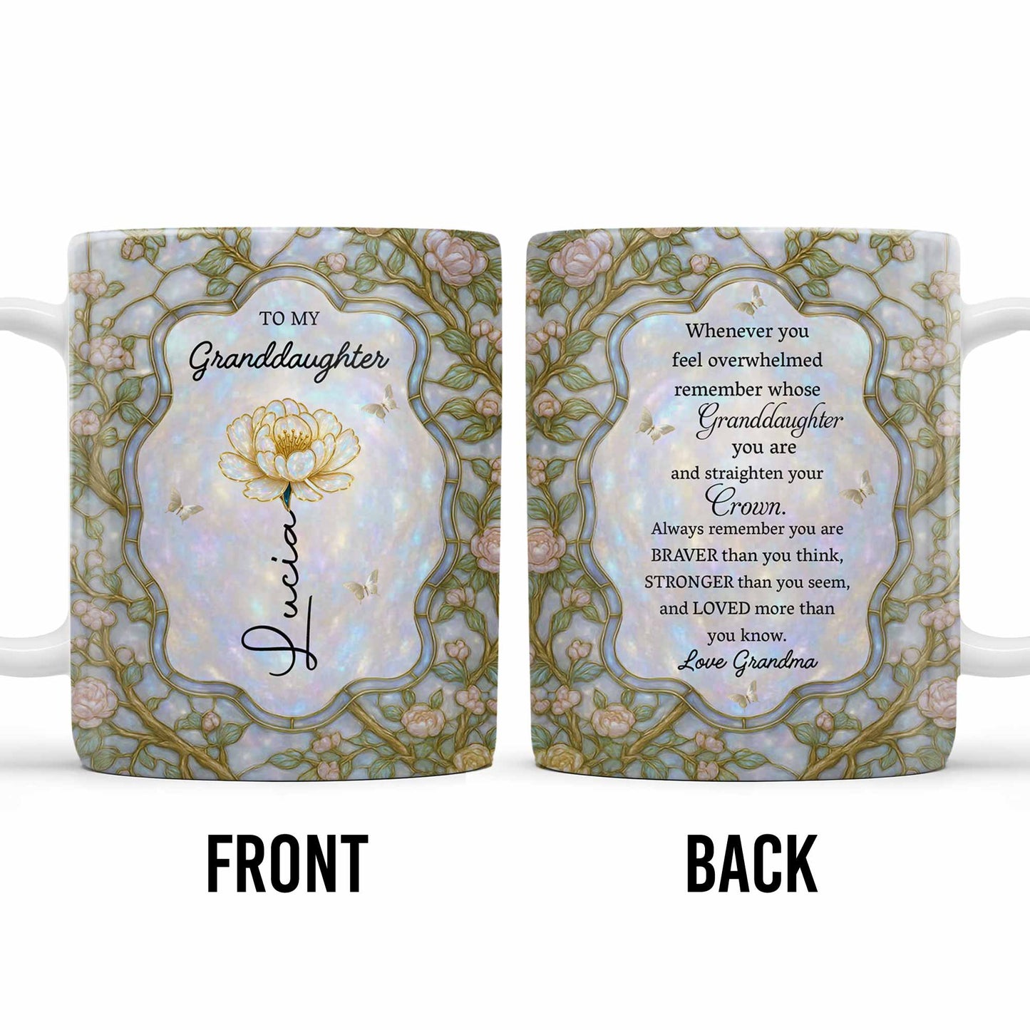 To My Granddaughter, Remember Your Strength And Love - Personalized Custom Coffee Mug - GDT378_MG