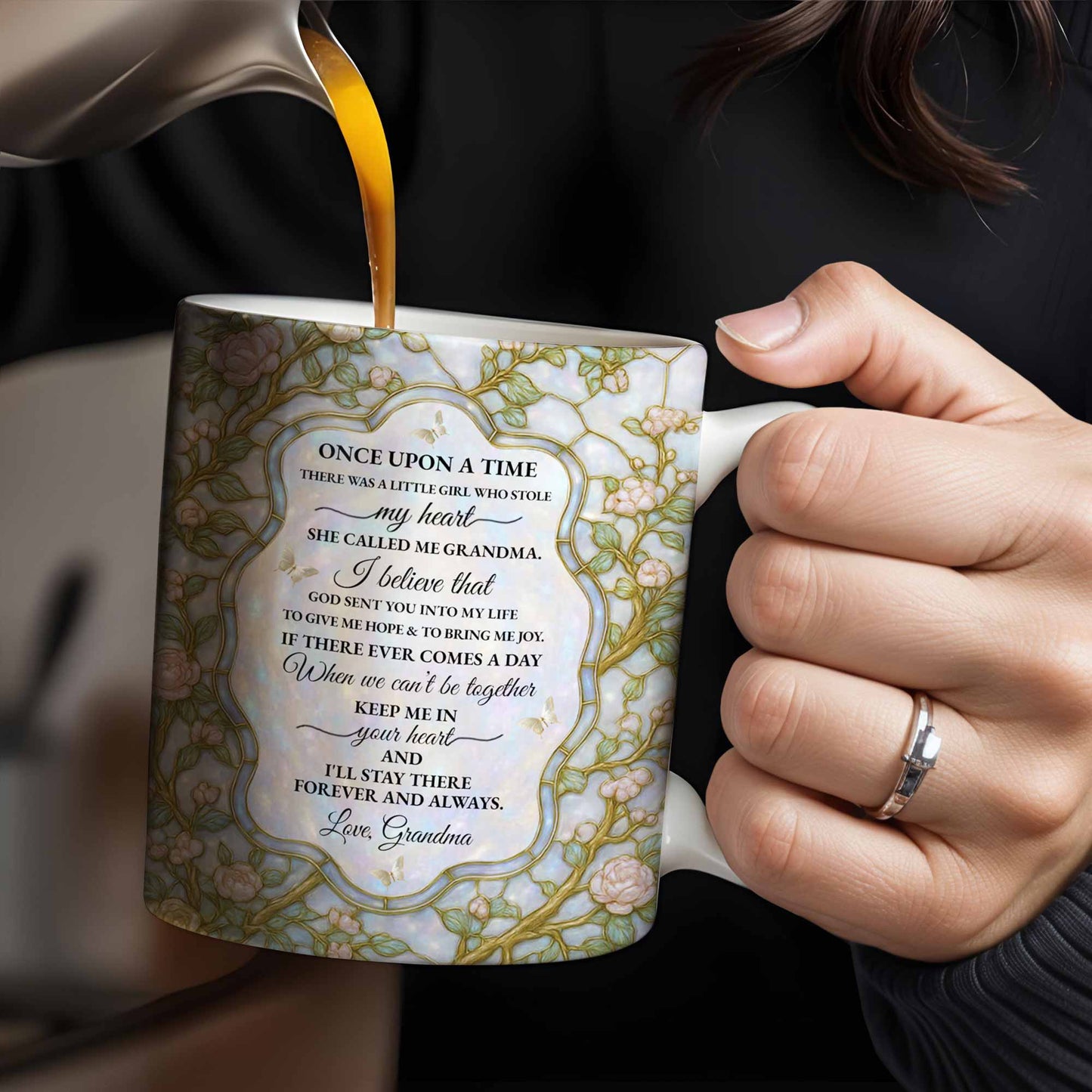 To My Granddaughter, Once Upon A Time, Love Grandma - Personalized Custom Coffee Mug - GDT379_MG